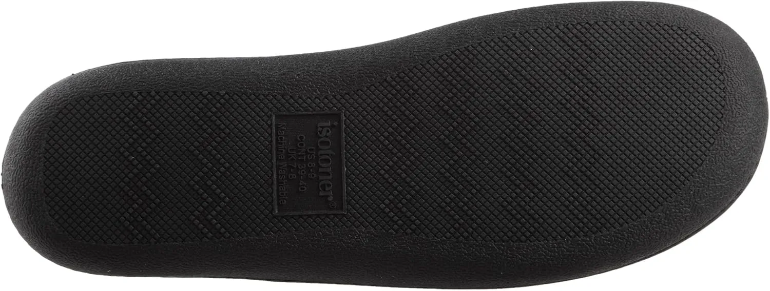 isotoner Men's Preston Heather Knit Slip-on Hoodback Slipper