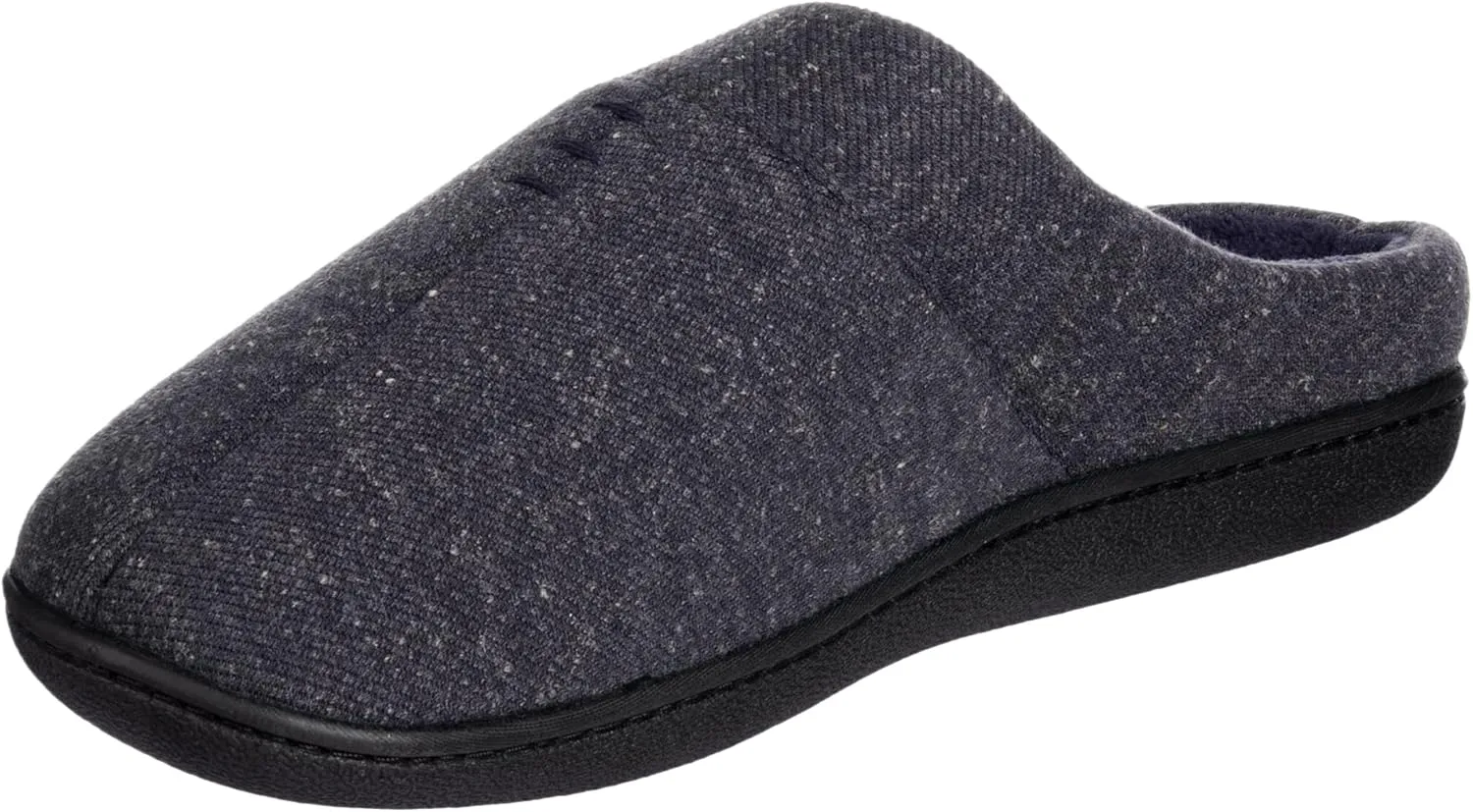isotoner Men's Preston Heather Knit Slip-on Hoodback Slipper