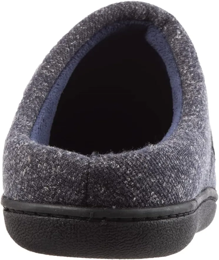 isotoner Men's Preston Heather Knit Slip-on Hoodback Slipper