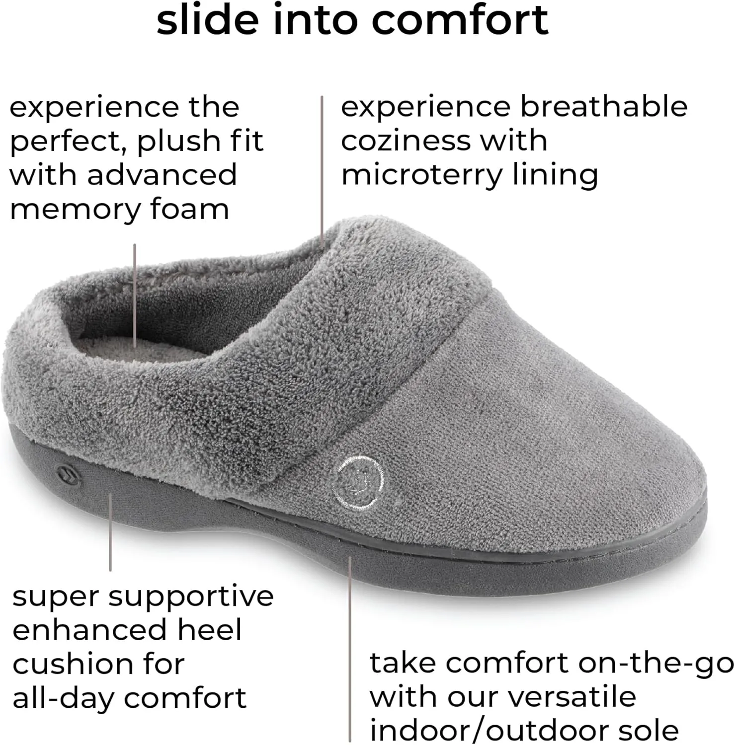 Isotoner Women's Classic Hoodback with Memory Foam Slipper