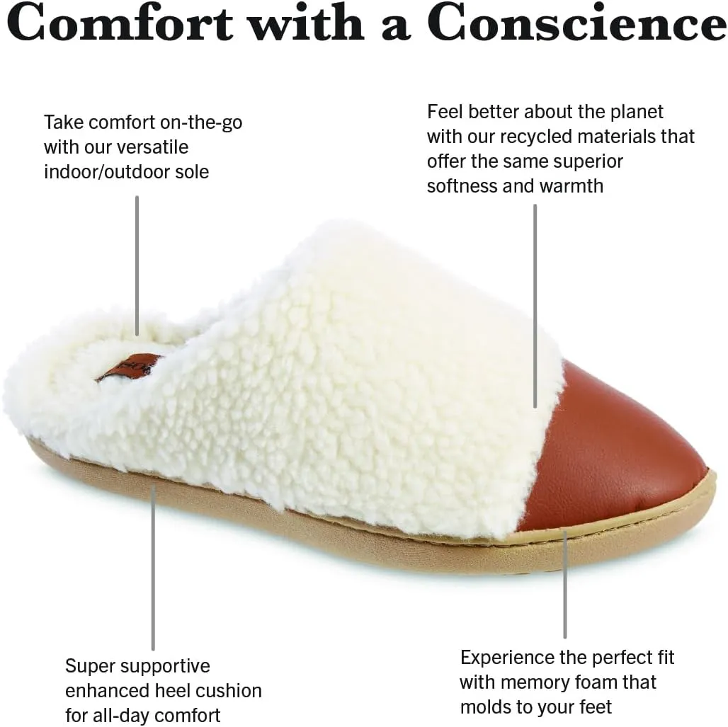 Isotoner Women's Clog Slipper: Indoor/Outdoor, Non-Slip, Memory Foam, Vegan Leather, Machine Washable