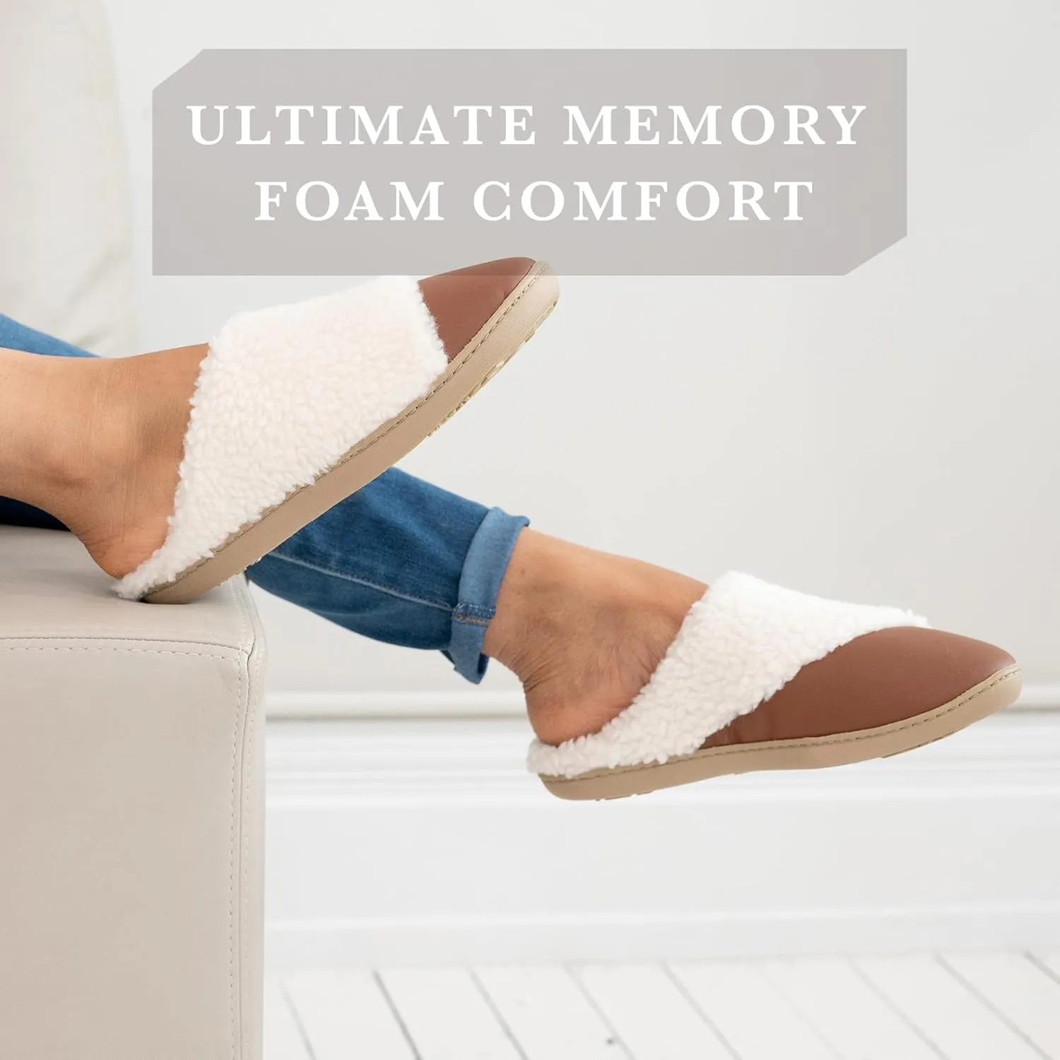 Isotoner Women's Clog Slipper: Indoor/Outdoor, Non-Slip, Memory Foam, Vegan Leather, Machine Washable