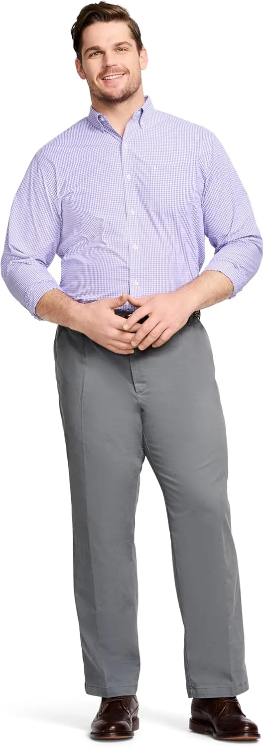 IZOD Men's Big and Tall Performance Stretch Flat Front Pant