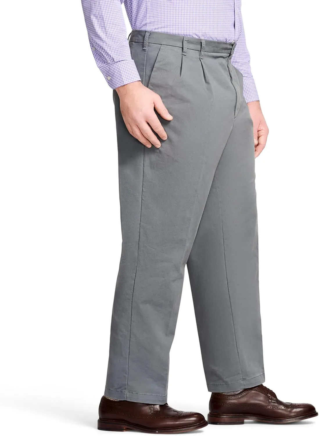 IZOD Men's Big and Tall Performance Stretch Flat Front Pant