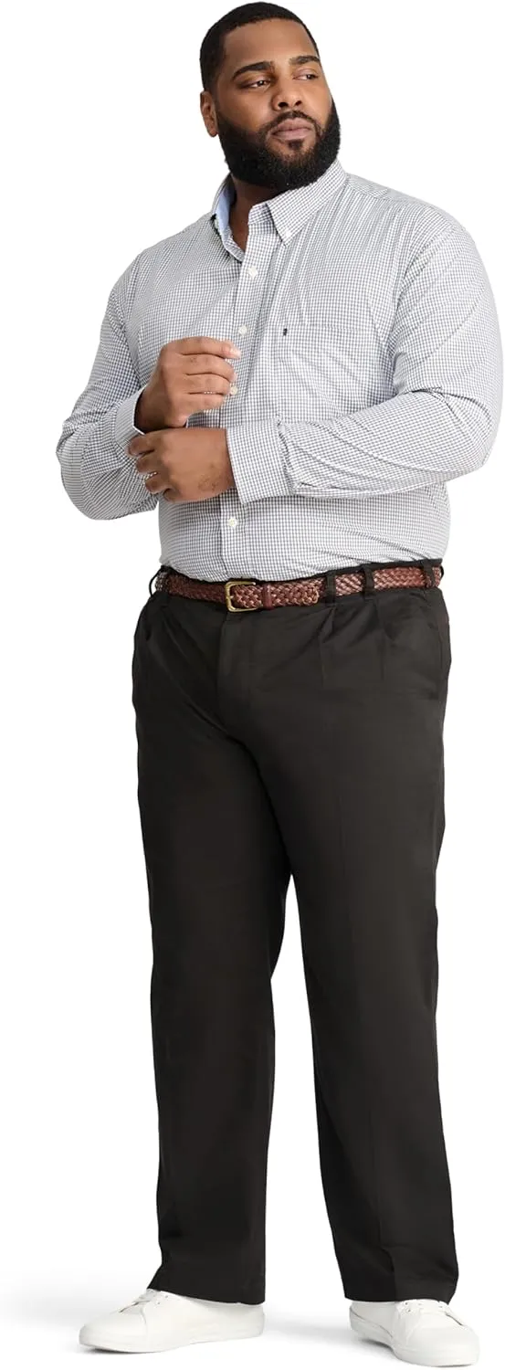 IZOD Men's Big and Tall Performance Stretch Flat Front Pant