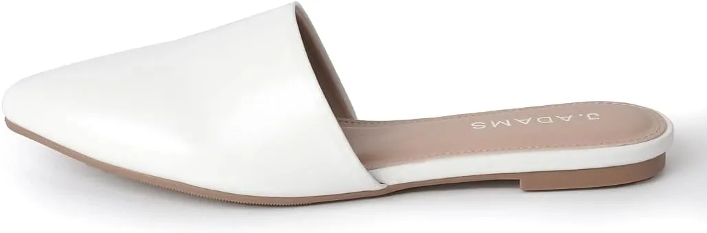 J. Adams Lennox Mules for Women - Closed Pointed Toe Flat Heel Slides