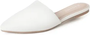 J. Adams Lennox Mules for Women - Closed Pointed Toe Flat Heel Slides