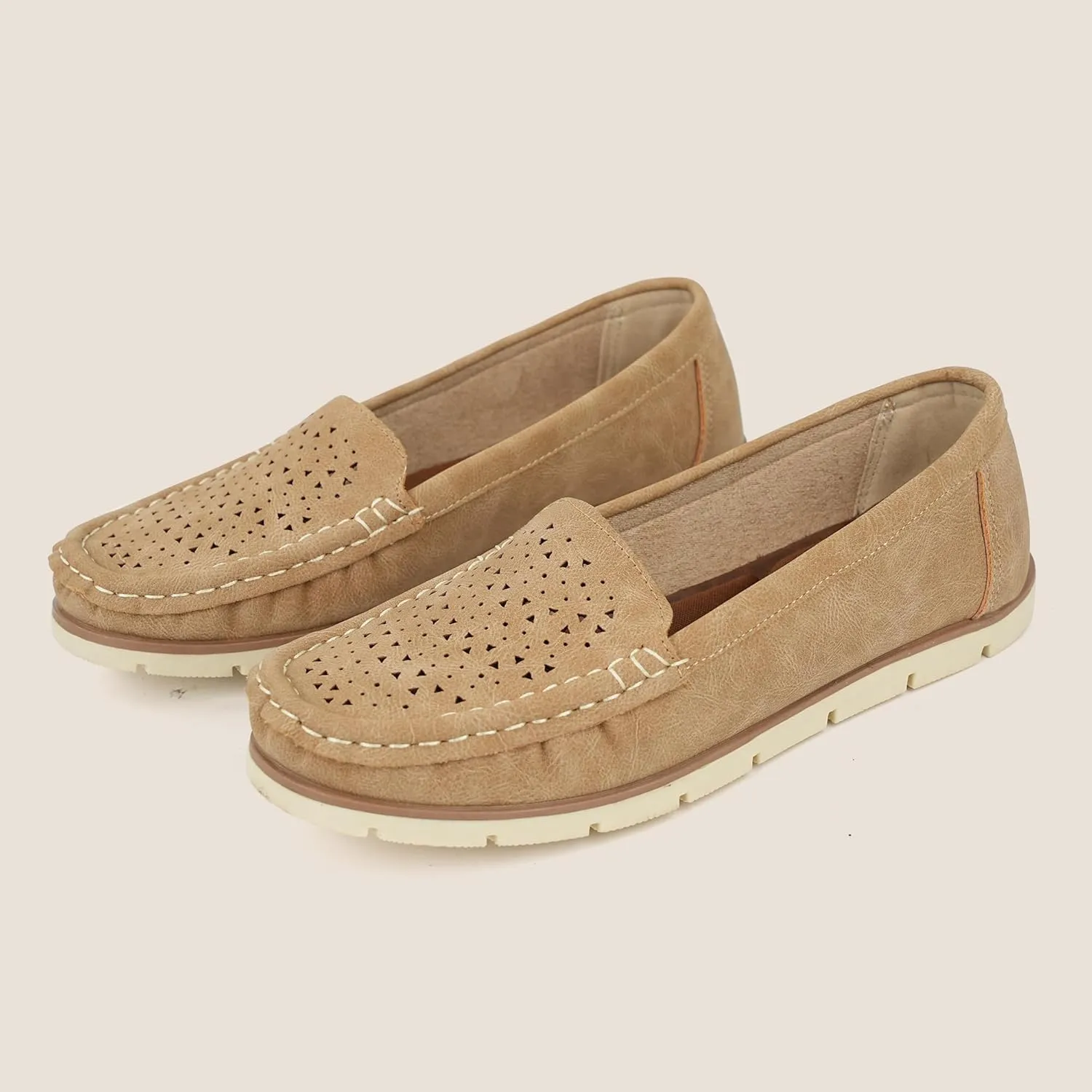 JABASIC Womens Penny Loafers Breathable Slip on Flat Shoes Moccasins