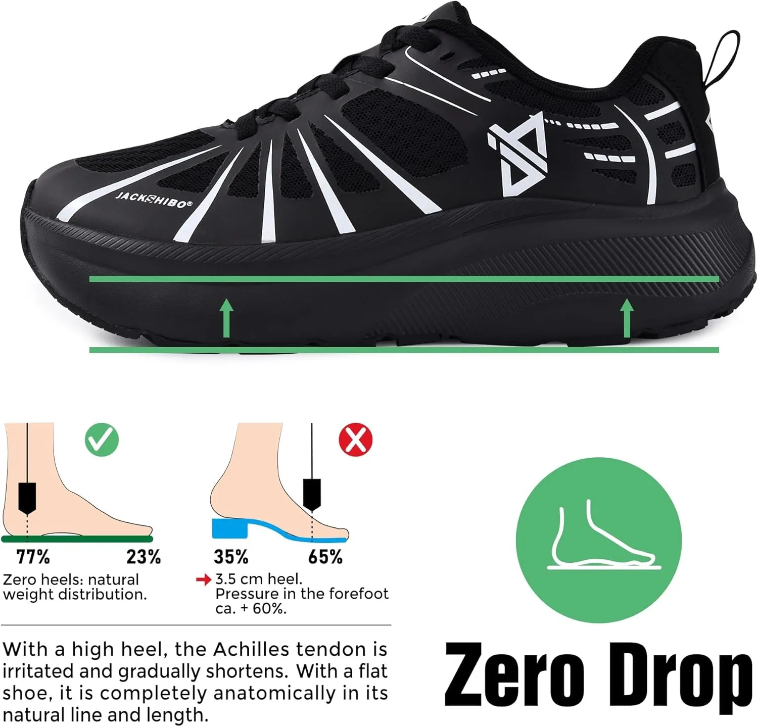 JACKSHIBO Men's Wide Toe Box Shoes Wide Width Sneakers Athletic Tennis Gym Workout Road Running Cross Training Walking Shoes Cushioned Zero Drop Platform Sneakers