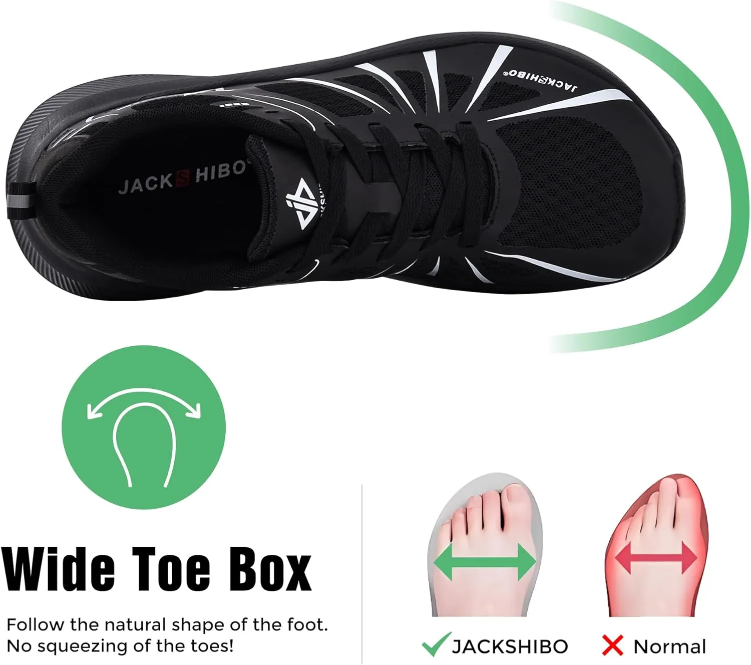 JACKSHIBO Men's Wide Toe Box Shoes Wide Width Sneakers Athletic Tennis Gym Workout Road Running Cross Training Walking Shoes Cushioned Zero Drop Platform Sneakers