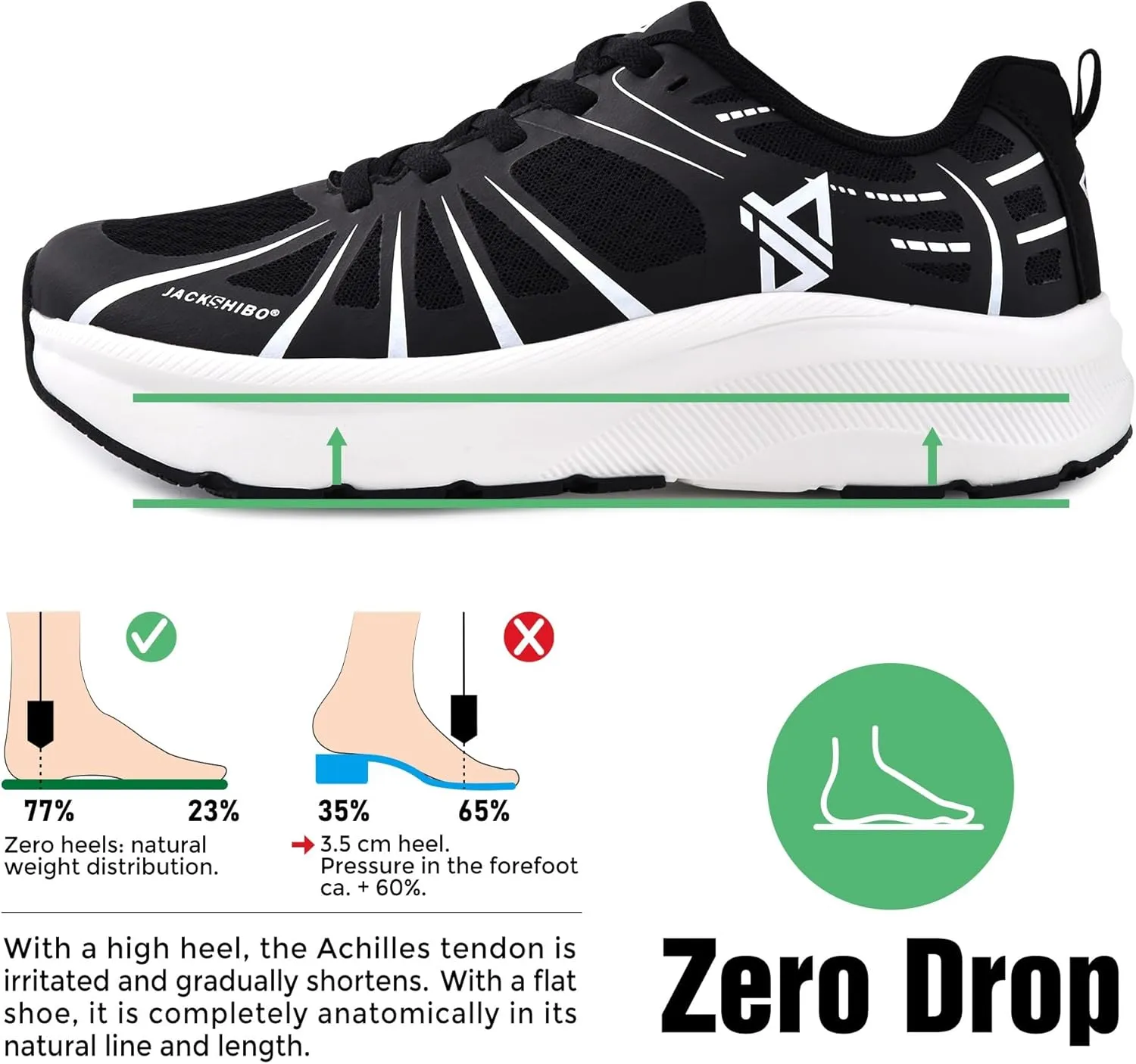 JACKSHIBO Men's Wide Toe Box Shoes Wide Width Sneakers Athletic Tennis Gym Workout Road Running Cross Training Walking Shoes Cushioned Zero Drop Platform Sneakers