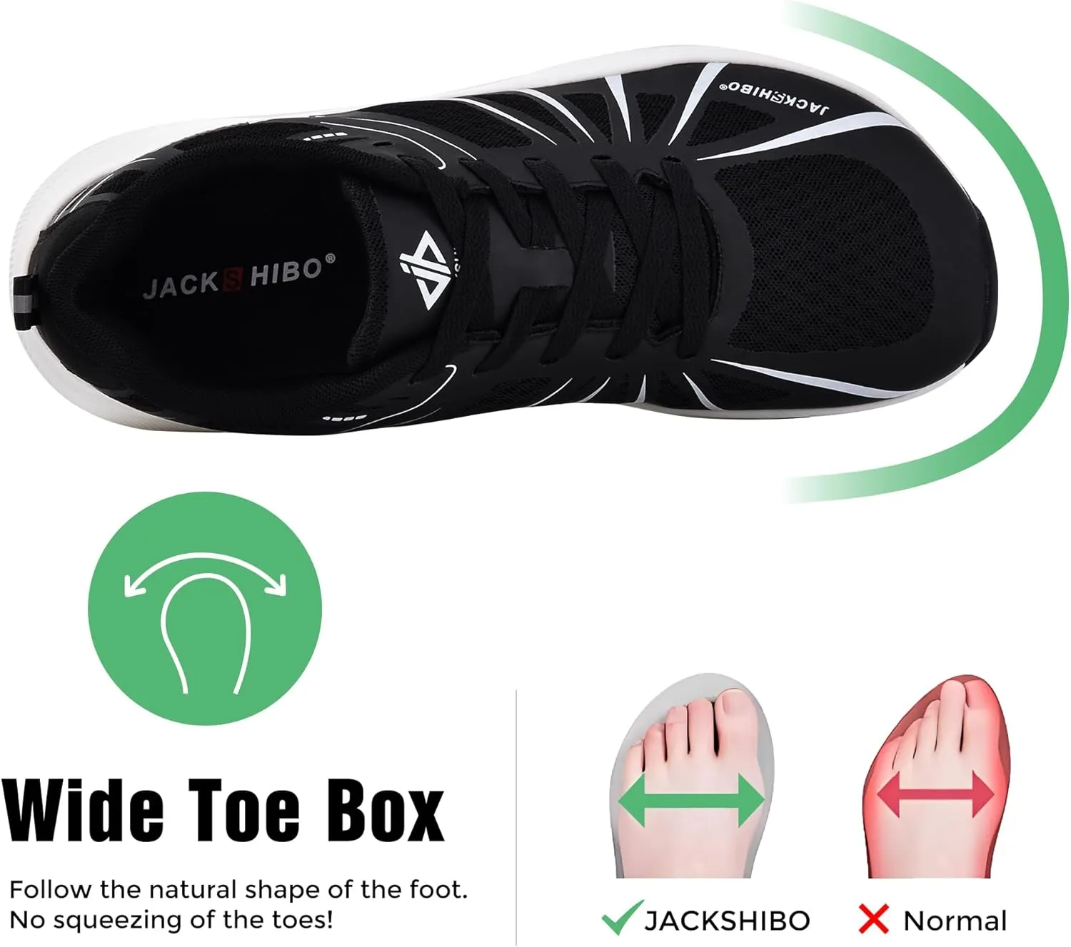 JACKSHIBO Men's Wide Toe Box Shoes Wide Width Sneakers Athletic Tennis Gym Workout Road Running Cross Training Walking Shoes Cushioned Zero Drop Platform Sneakers