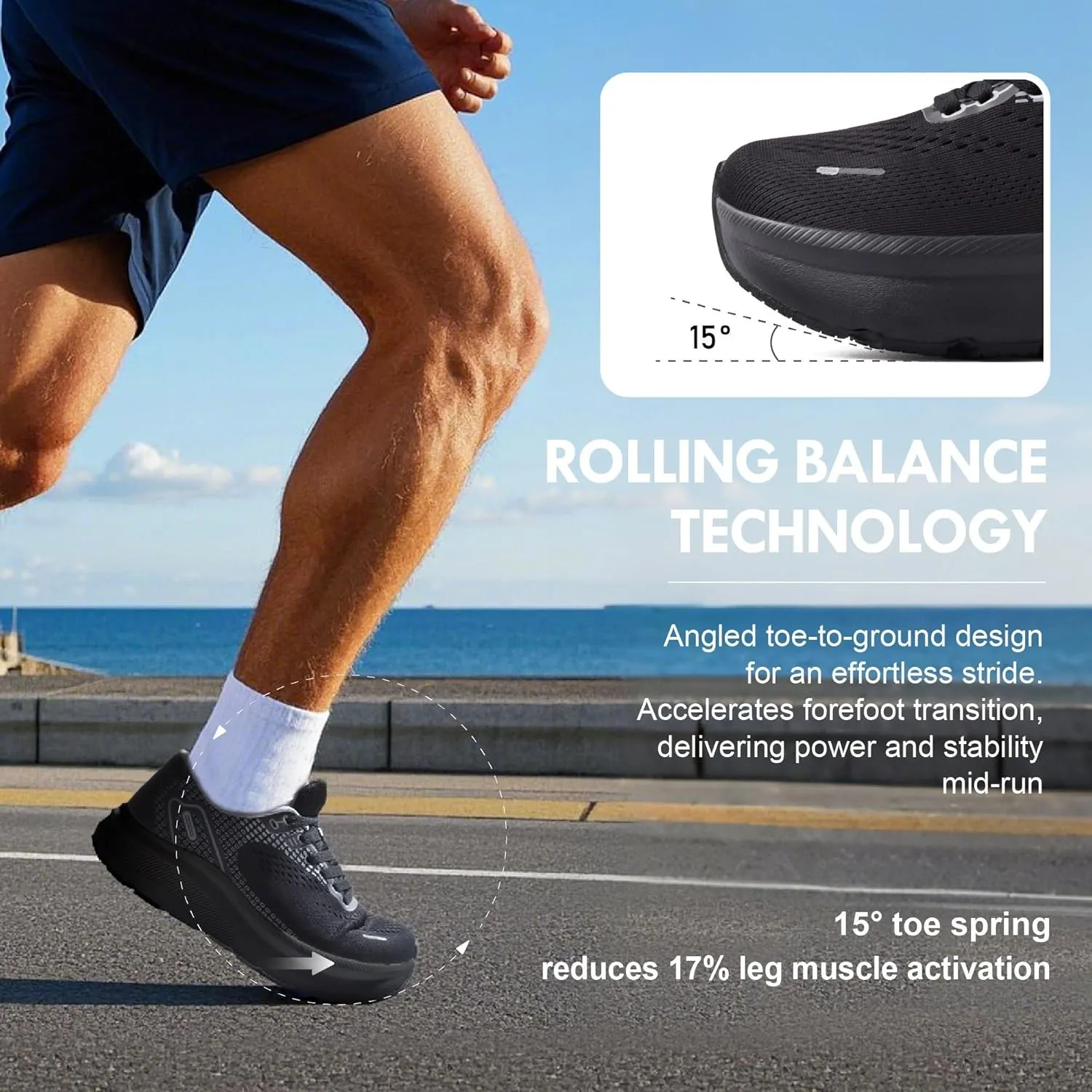 JACKSHIBO Wide Toe Box Shoes for Men Arch Support Shoes Wide Width Sneakers for Running Walking Athletic Tennis Orthopedic Plantar Fasciitis Workout Flux Footwear with Thick Cushioned Zero Drop Sole