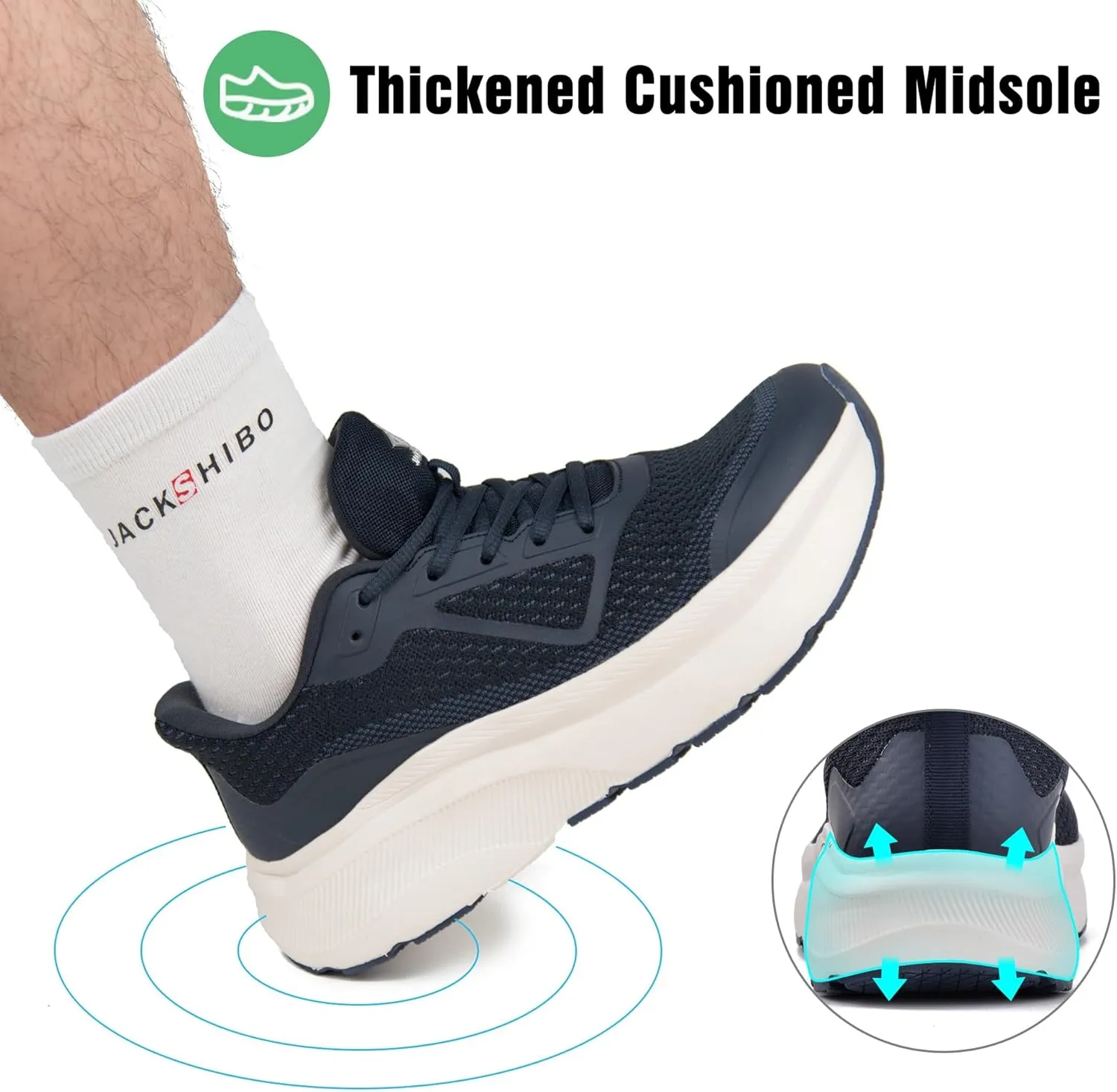 JACKSHIBO Wide Toe Box Shoes for Men Wide Running Shoes Walking Tennis Athletic Gym Workout Cross Training Wide Width Sneakers with Cushion Zero Drop Sole
