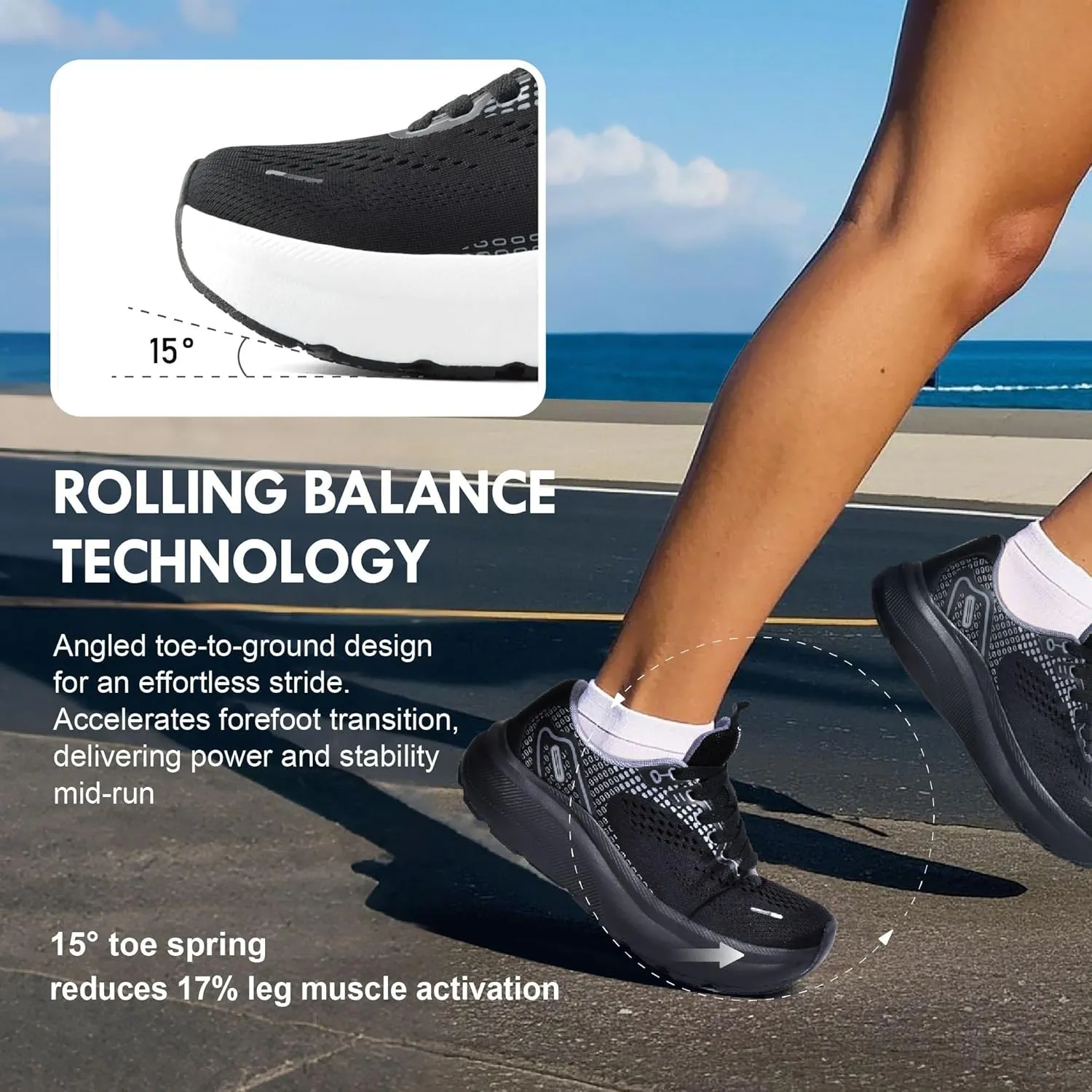 JACKSHIBO Wide Toe Box Shoes Women Arch Support Wide Sneakers for Running Walking Athletic Tennis Orthopedic Plantar Fasciitis Workout Flux Footwear with Thick Cushion Zero Drop Sole Width Shoes