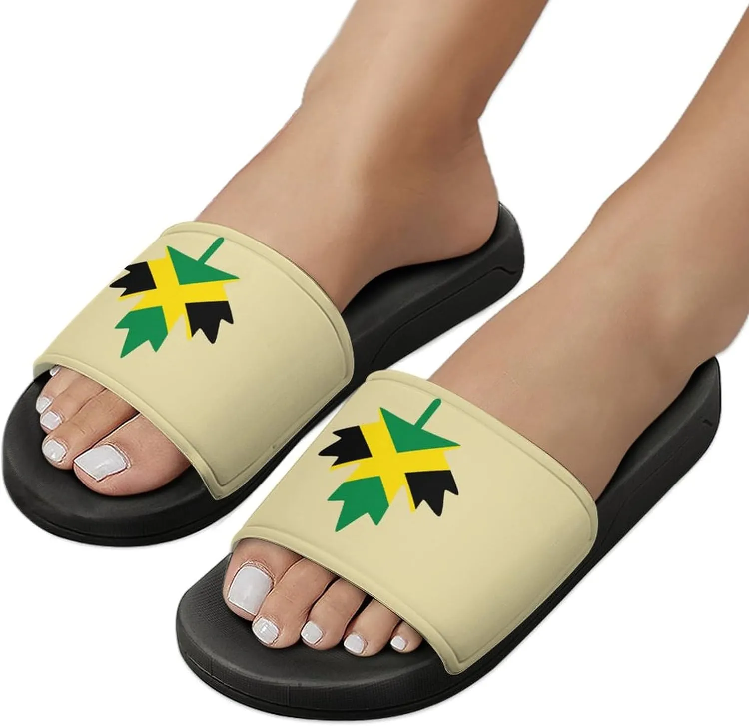 Jamaica Maple Flag Shower Sandals Home Slippers Non-Slip Quick Drying Beach Bathroom Slipper