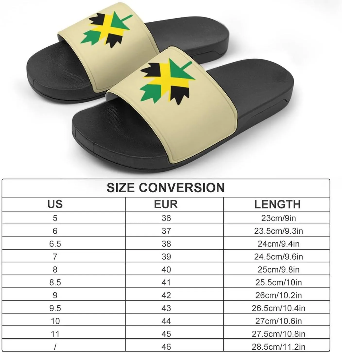 Jamaica Maple Flag Shower Sandals Home Slippers Non-Slip Quick Drying Beach Bathroom Slipper