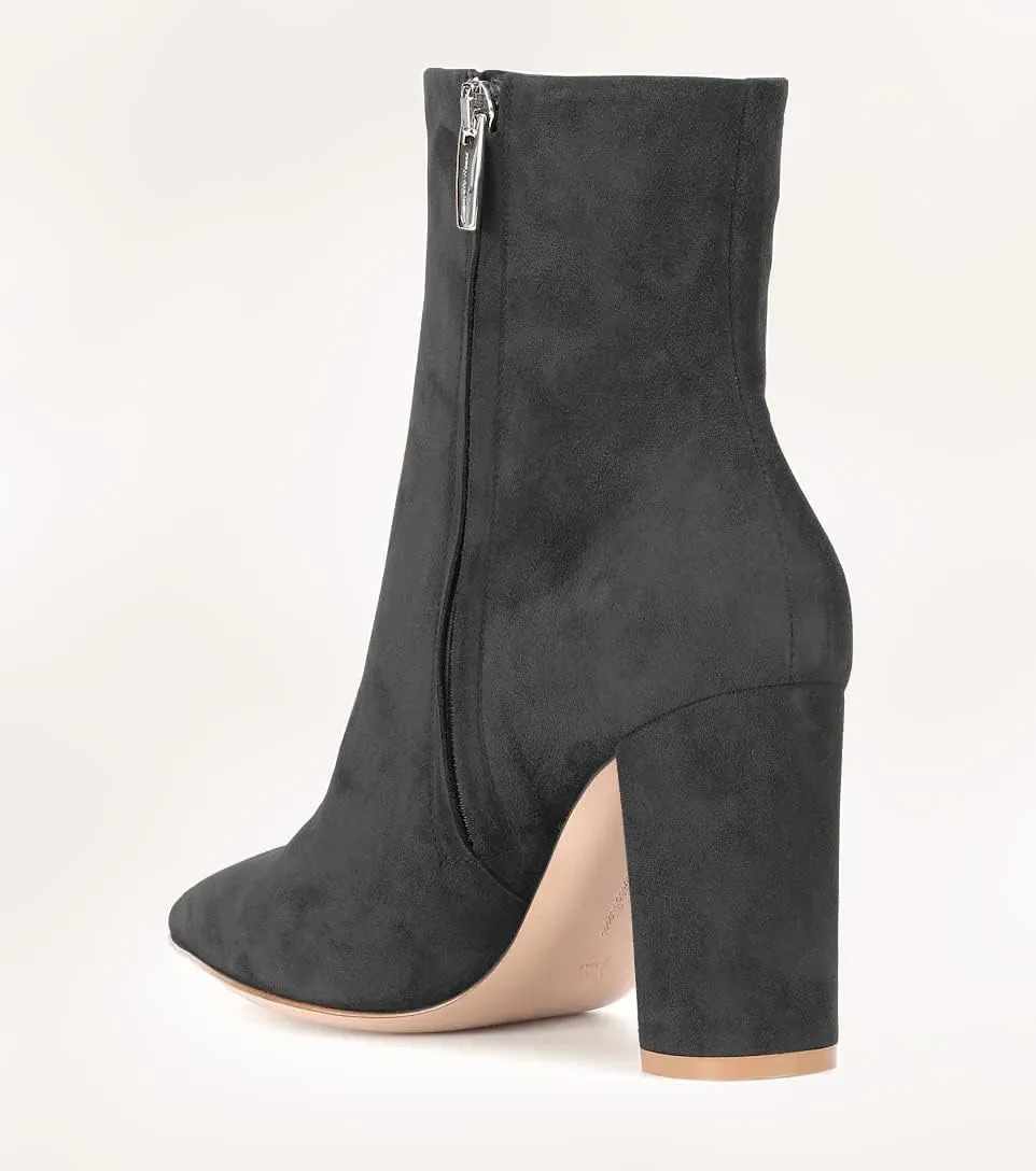JANSEVEN Women's Heeled Ankle Boots Chunky Block High Heel Booties Pointed Toe Comfortable Sexy Classic Short Boots