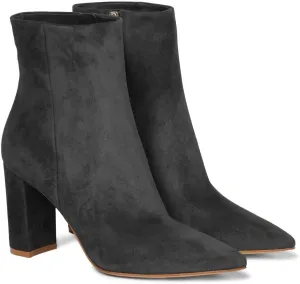 JANSEVEN Women's Heeled Ankle Boots Chunky Block High Heel Booties Pointed Toe Comfortable Sexy Classic Short Boots