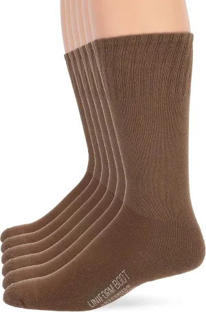 Jefferies Socks Men's Military Uniform All Season Rib Top Crew Boot Socks 6 Pack
