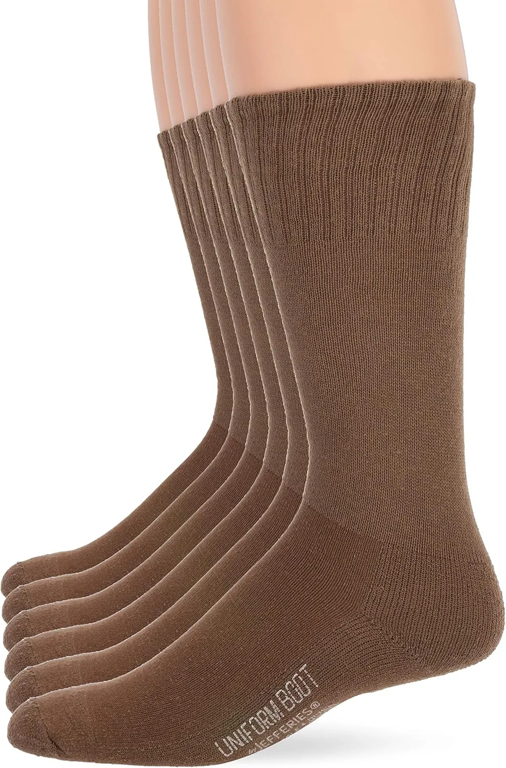 Jefferies Socks Men's Military Uniform All Season Rib Top Crew Boot Socks 6 Pack