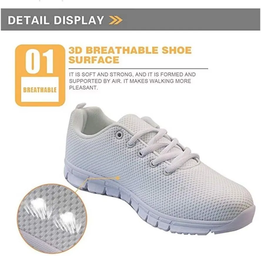 Jeiento Non Slip Running Shoes for Women&Men Fashion Sneaker Comfort Gym Sports Shoes for Teenager Girls Casua Mesh Flat Shoes