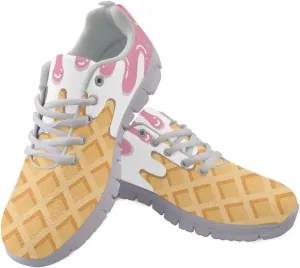 Jeiento Non Slip Running Shoes for Women&Men Fashion Sneaker Comfort Gym Sports Shoes for Teenager Girls Casua Mesh Flat Shoes