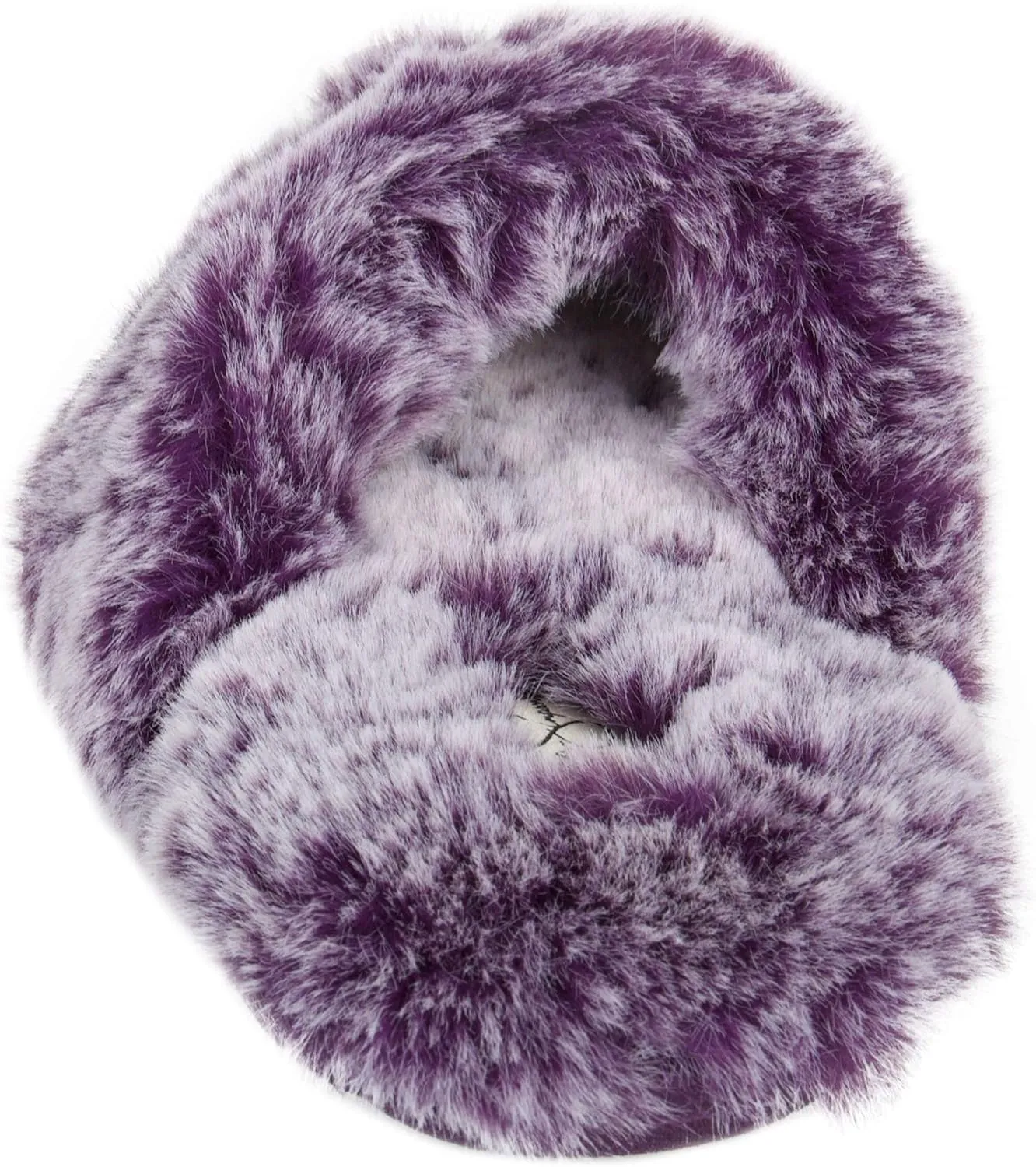 Jessica Simpson Women's Comfy Faux Fur House Slipper Slip-On Scuff Memory Foam Soft Plush Lining