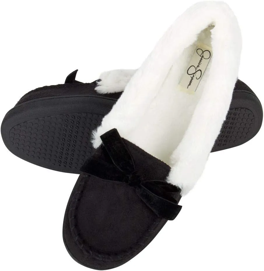 Jessica Simpson Women's Micro Suede Moccasin Indoor Outdoor Slipper Shoe