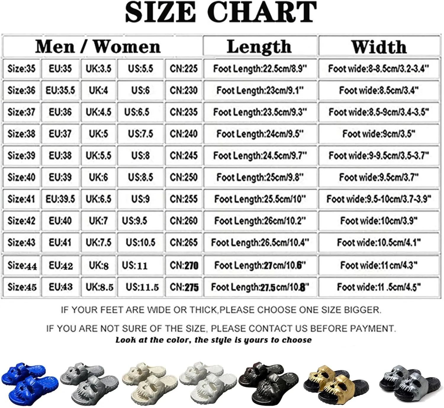 Jfxgjuv Skull Design Single Band Slides, Skull Slippers for Women Men, Soft EVA Thick Sole Anti-Slip Quick Drying Cloud Slippers Bathroom Pool Beach Sandals