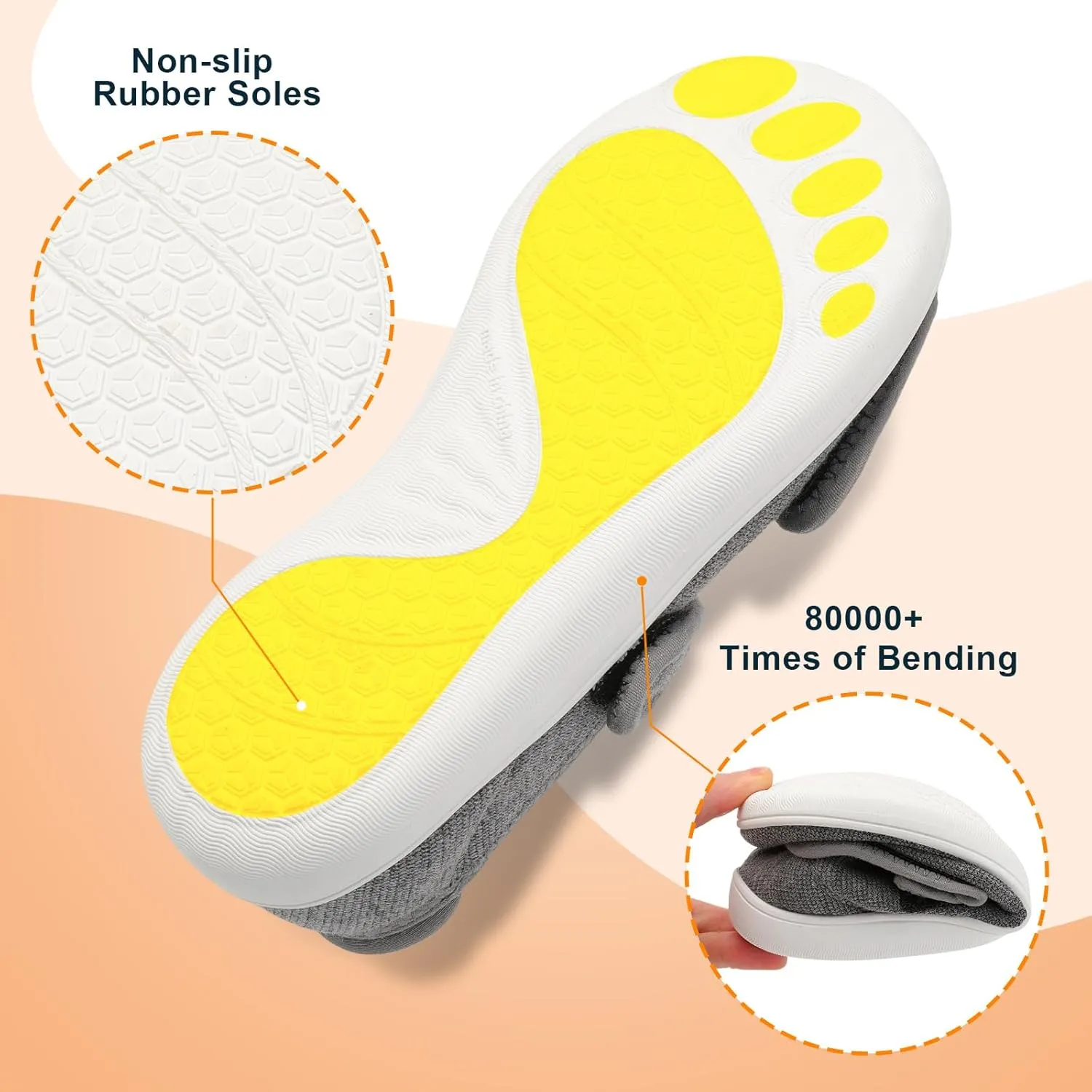 JOINFREE Womens Wide Diabetic Slippers Adjustable Comfort House Shoes Extra Wide Width Edema Swollen Arthritis Bedroom Slipper Indoor Outdoor