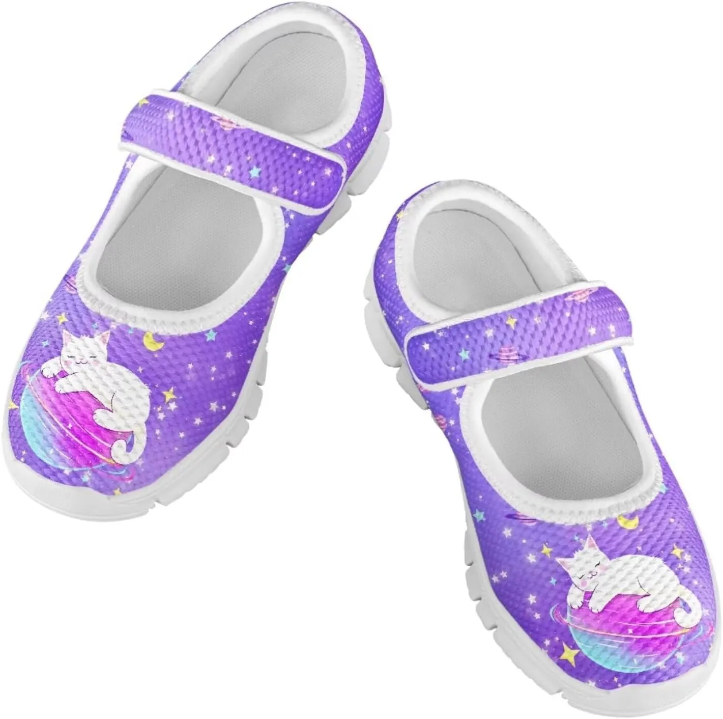 JoyLamoria Collie Print Girls Mary Jane Shoes Toddler and Little Kids Cartoon Flat Sneakers Lightweight Girls Walking Shoes Anti Slip