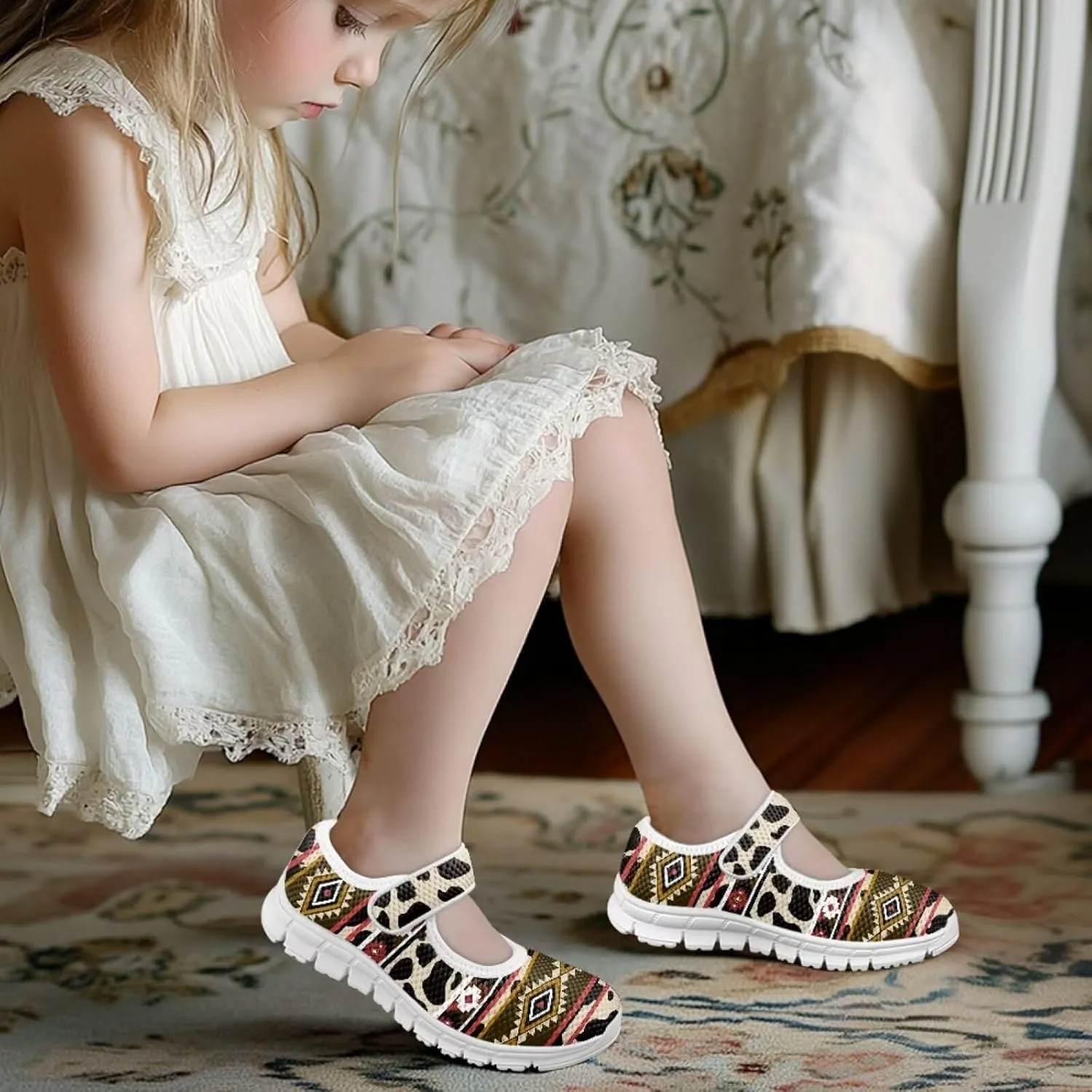 JoyLamoria Cute Axolotl Girls Flats Sneakers Pink Mary Jane Shoes Toddler and Little Girls Dress Shoes Slip on School Uniform Shoes