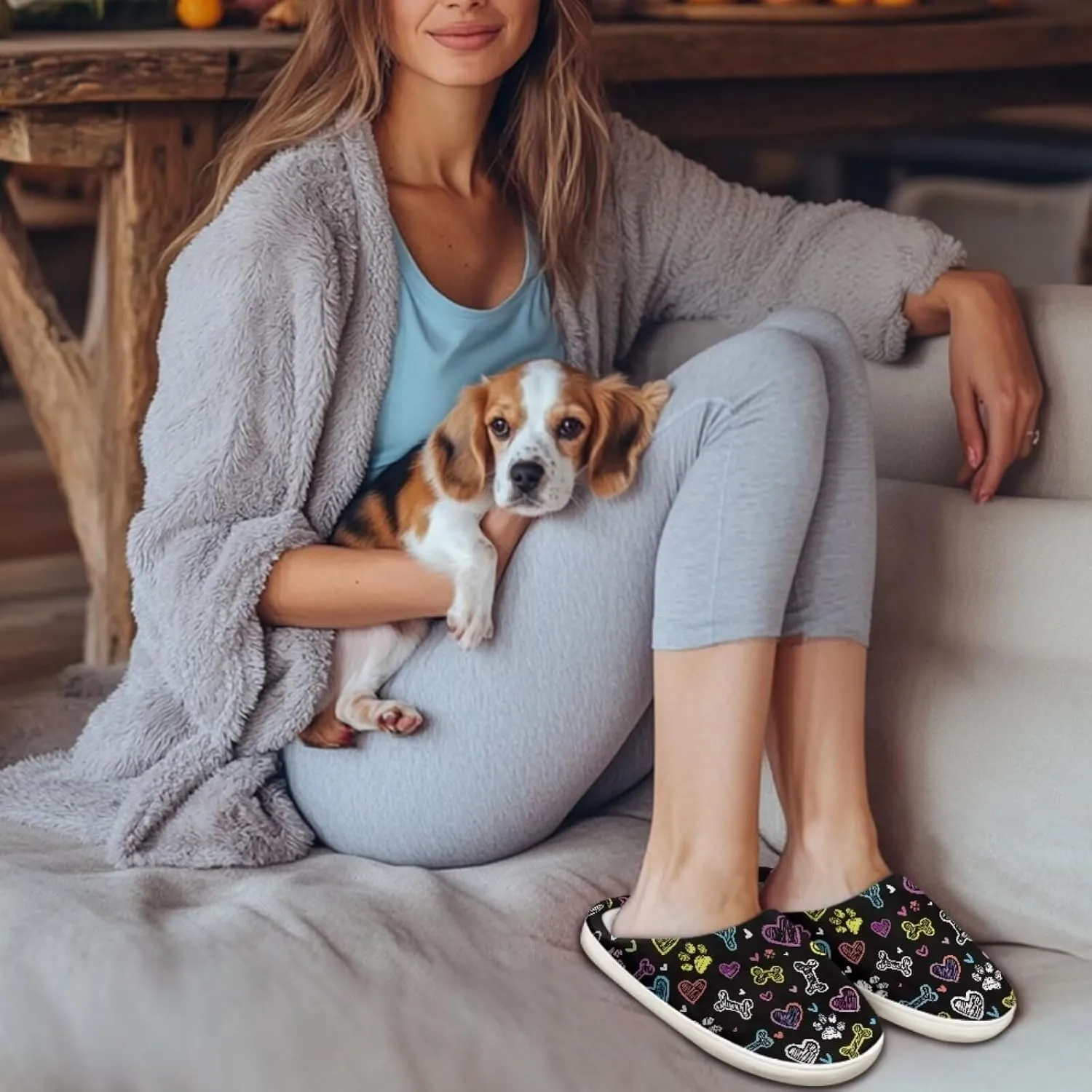 JoyLamoria Floral Cat Gargen Clogs Slippers for Women Cute Cat Socks Non Skid Bottom Elastic Slipper Shoes