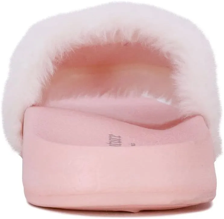 JUICY COUTURE Kids Girls - Slide Slipper Sandals With Faux Fur Slipper Sandals, Furry Slides, Girls Slip On Slippers
