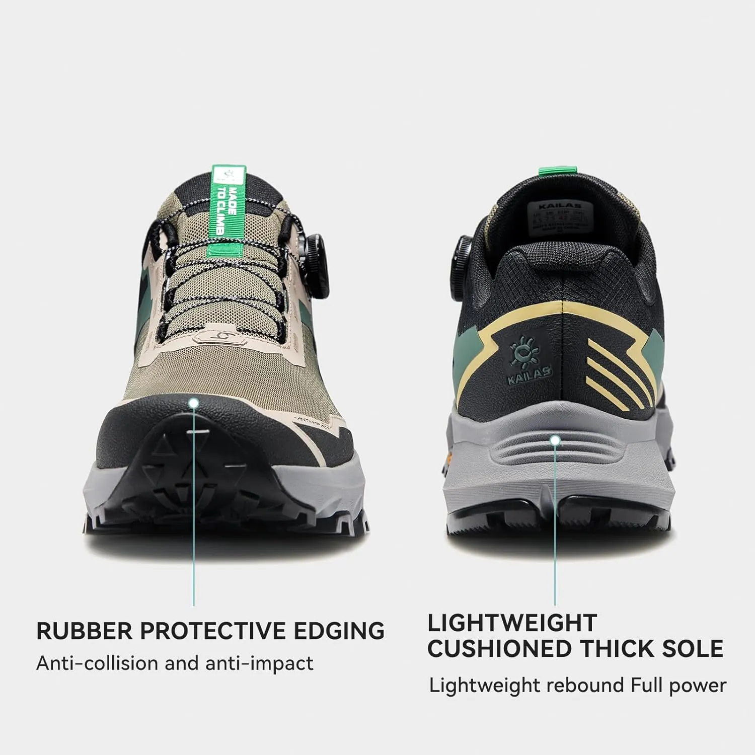KAILAS Men's Kuocang BOA Hiking Shoe Breathable V Sole Non-Slip Shoes Lightweight Low Height Outdoor Trail Trekking Shoes