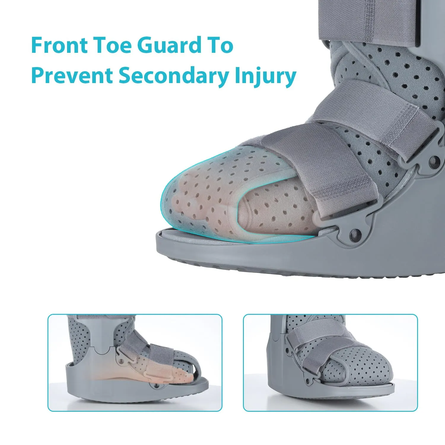 KD Orthopedic Walking Boot: Post-op Boot for Broken Foot Sprained Ankle Achilles Injury - Air Cam Walker Fracture Boot (Gray-Small)