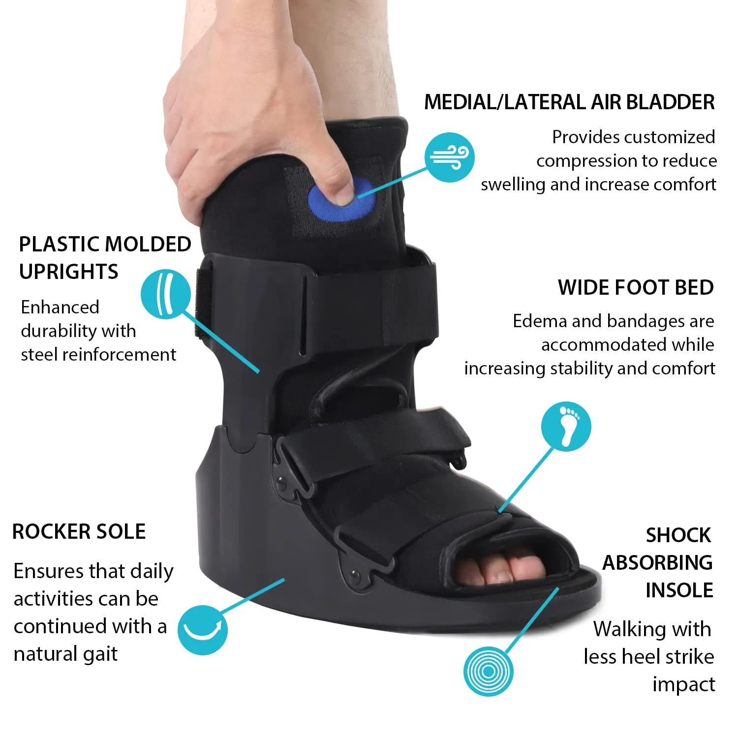 KD Orthopedic Walking Boot: Post-op Boot for Broken Foot Sprained Ankle Achilles Injury - Air Cam Walker Fracture Boot