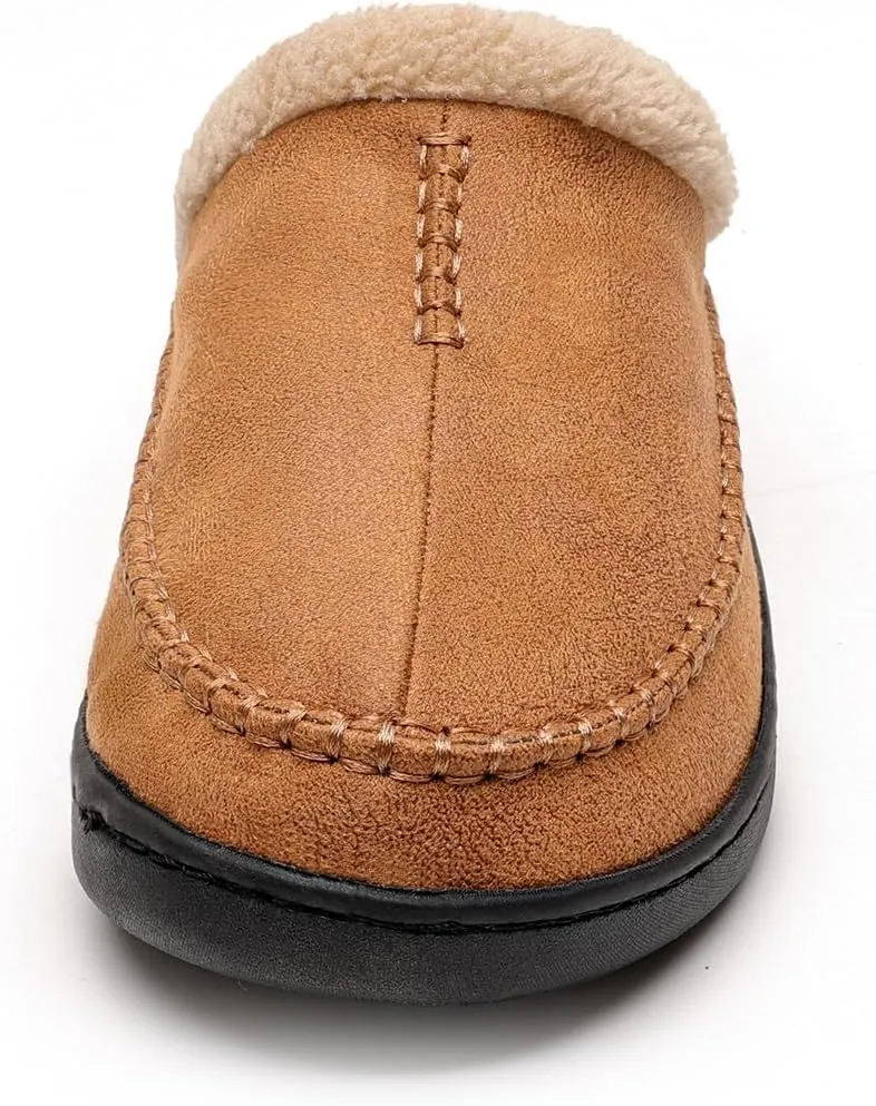 Kervaky Men's Cotton Slippers - Memory Foam, Comfortable Indoor & Outdoor Home Shoes