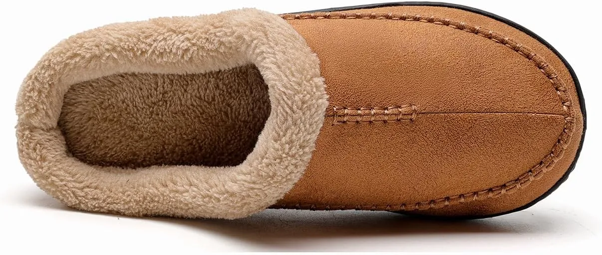Kervaky Men's Cotton Slippers - Memory Foam, Comfortable Indoor & Outdoor Home Shoes