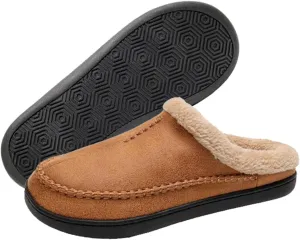 Kervaky Men's Cotton Slippers - Memory Foam, Comfortable Indoor & Outdoor Home Shoes