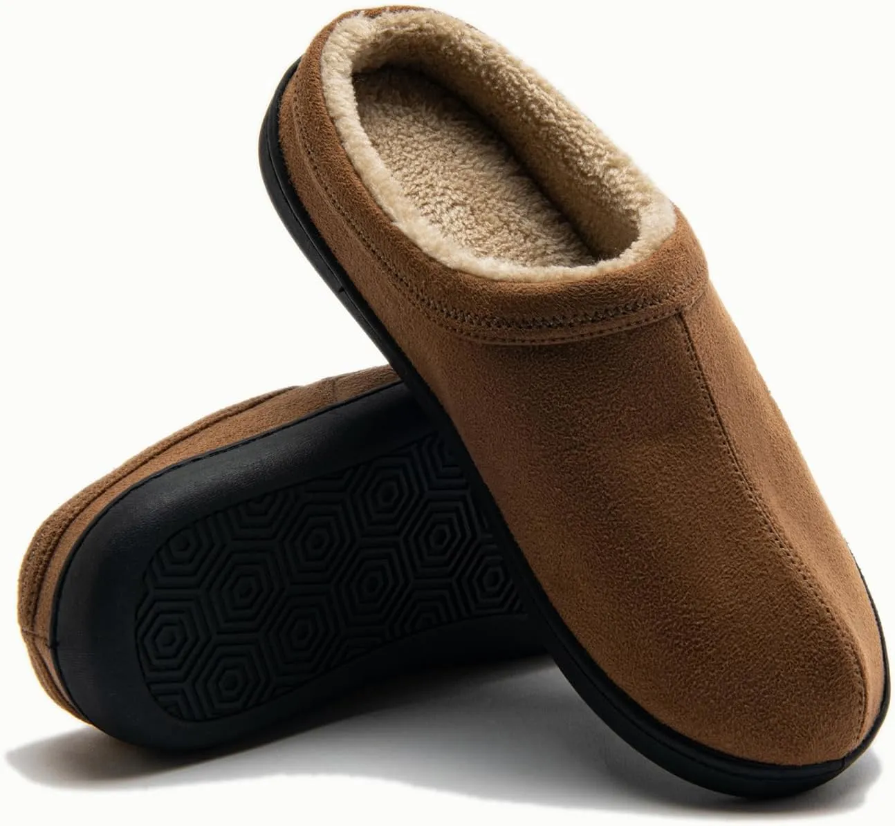 Kervaky Men's Cotton Slippers - Memory Foam, Comfortable Indoor & Outdoor Home Shoes