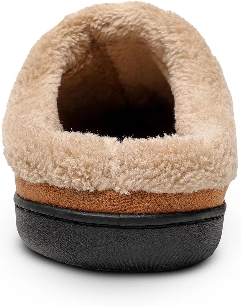 Kervaky Men's Cotton Slippers - Memory Foam, Comfortable Indoor & Outdoor Home Shoes