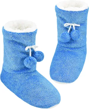 Keyela Womens Slipper Socks With Soles, Fluffy Cozy Soft Non-Skid Bottom Slippers Booties For Ladies, Fuzzy Winter House Slippers