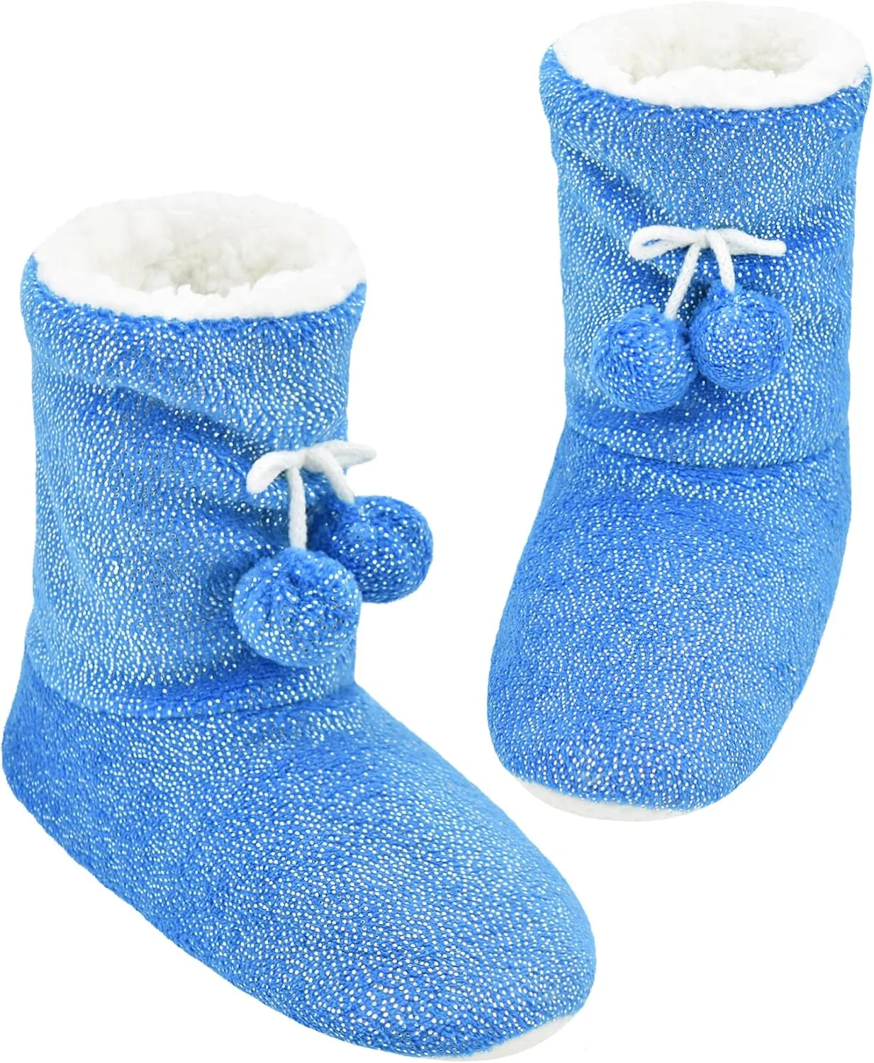 Keyela Womens Slipper Socks With Soles, Fluffy Cozy Soft Non-Skid Bottom Slippers Booties For Ladies, Fuzzy Winter House Slippers