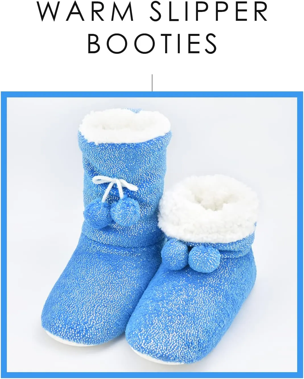 Keyela Womens Slipper Socks With Soles, Fluffy Cozy Soft Non-Skid Bottom Slippers Booties For Ladies, Fuzzy Winter House Slippers
