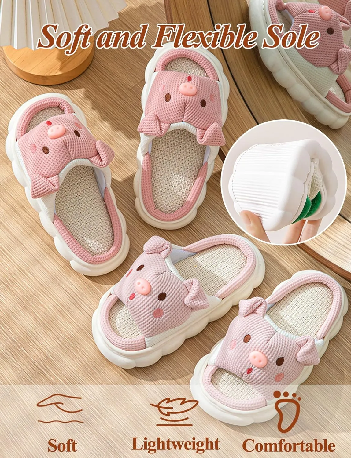 Kids Animal Slippers Toddler Boys Girls Cute Cartoon Home Slippers Anti-Slip Open Toe Slipper Winter Warm Indoor Shoes