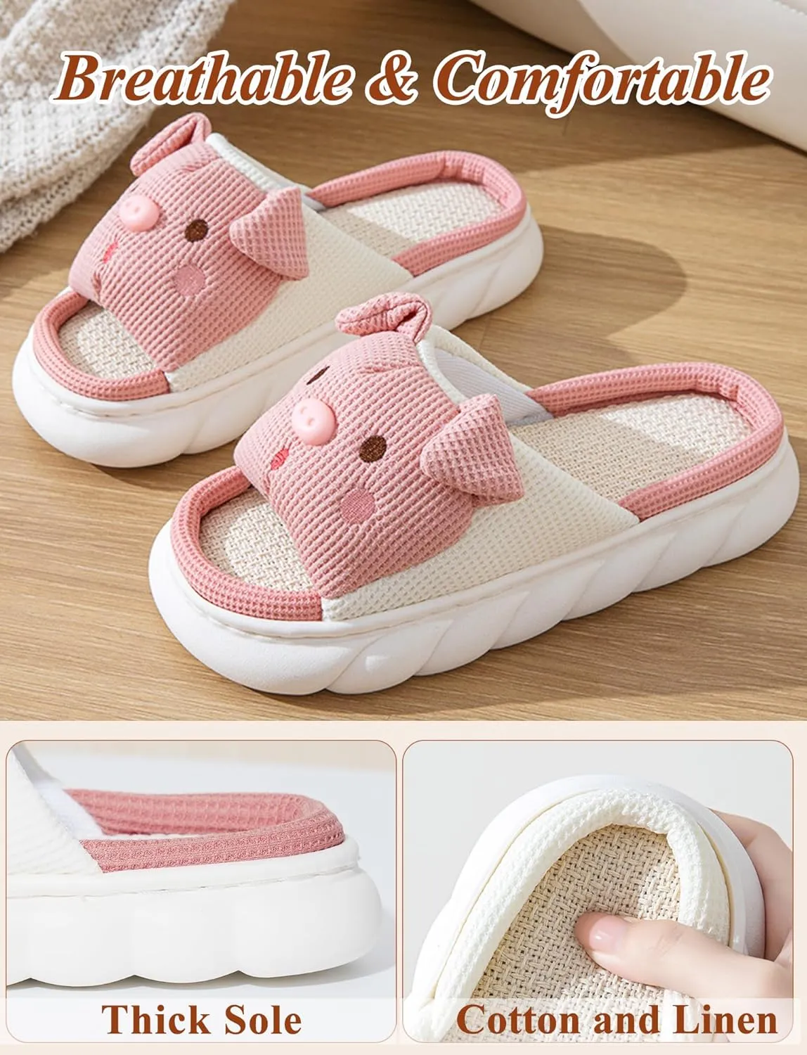 Kids Animal Slippers Toddler Boys Girls Cute Cartoon Home Slippers Anti-Slip Open Toe Slipper Winter Warm Indoor Shoes