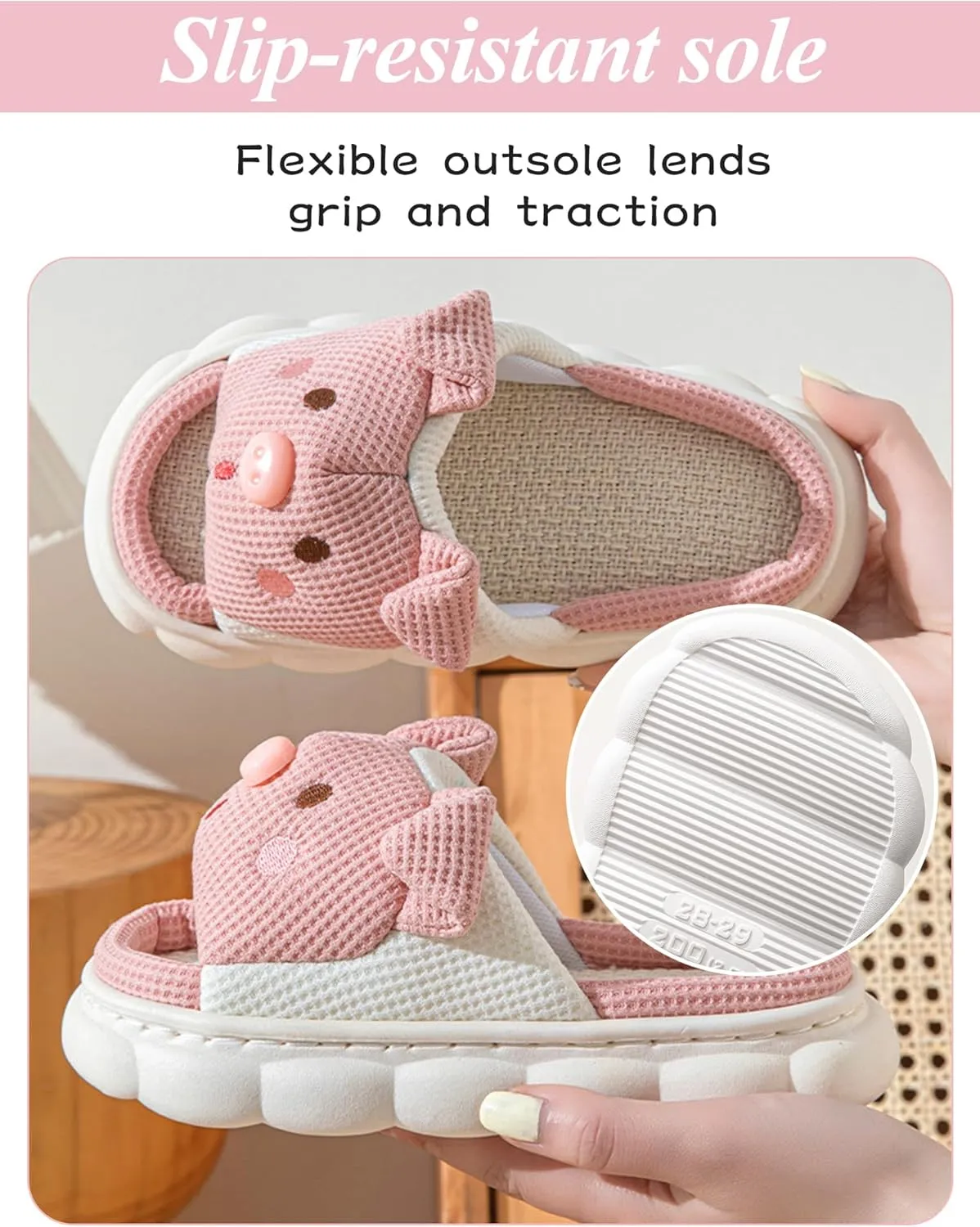 Kids Animal Slippers Toddler Boys Girls Cute Cartoon Home Slippers Anti-Slip Open Toe Slipper Winter Warm Indoor Shoes