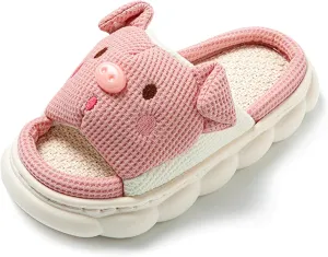 Kids Animal Slippers Toddler Boys Girls Cute Cartoon Home Slippers Anti-Slip Open Toe Slipper Winter Warm Indoor Shoes